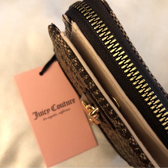 Juicy Couture Taupe Dark Brown Eastside Westside Small ZA Wallet Lock & Key NWT - Picture 14 of 16